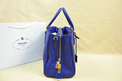 2014 Prada grainy calfskin tote bag BR4743 blue for sale